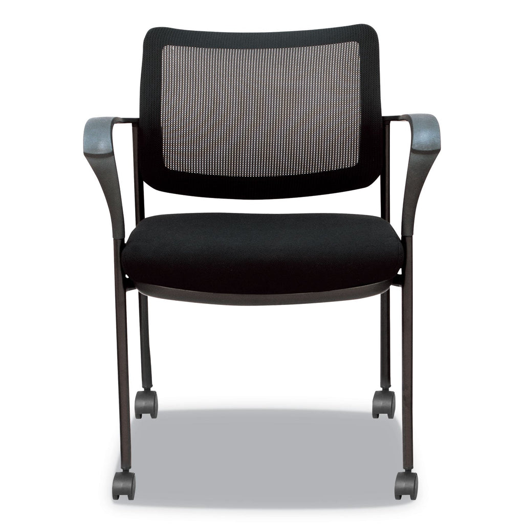 Alera IV Series Guest Chairs, Mesh Back, Fabric Seat, 25.19" x 23.62" x 32.28", Black, 2/Carton