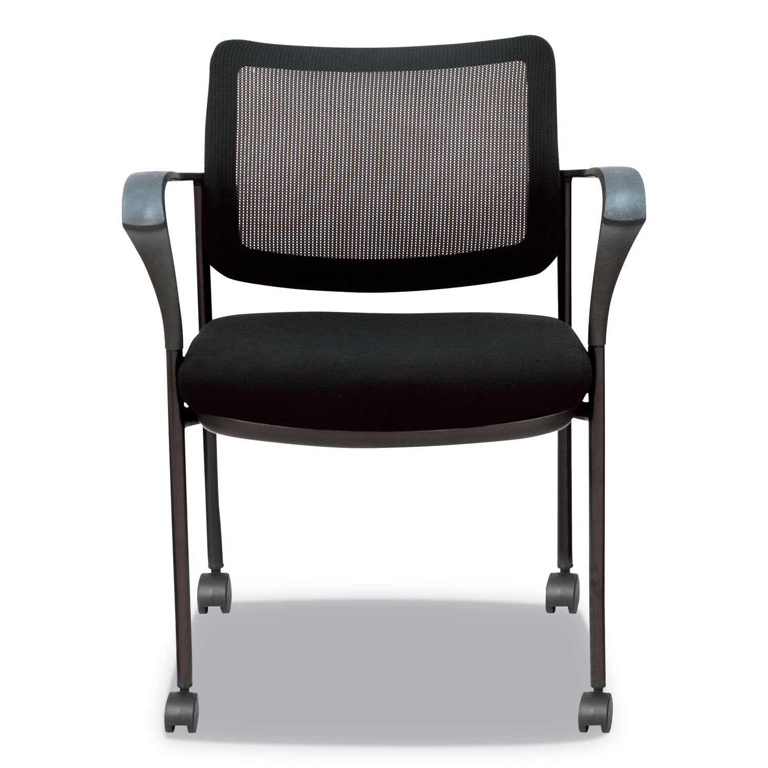 Alera IV Series Guest Chairs, Mesh Back, Fabric Seat, 25.19" x 23.62" x 32.28", Black, 2/Carton