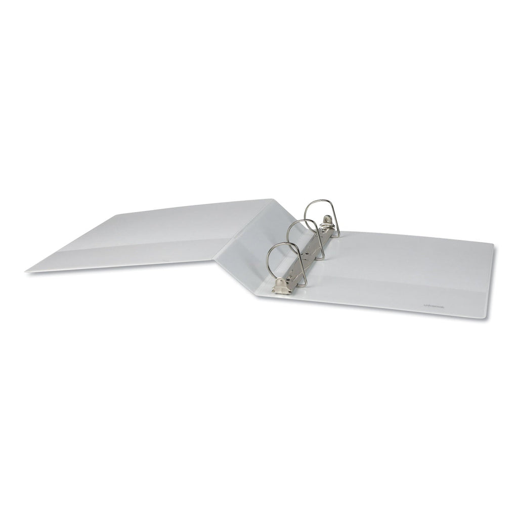 Universal Slant D-Ring View Binder, 3 Rings, 2" Capacity, 11 x 8.5, White, 4/Pack