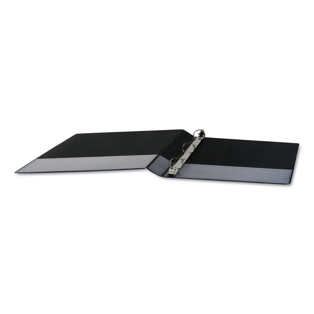 Universal Deluxe Round Ring View Binder, 3 Rings, 1" Capacity, 11 x 8.5, Black