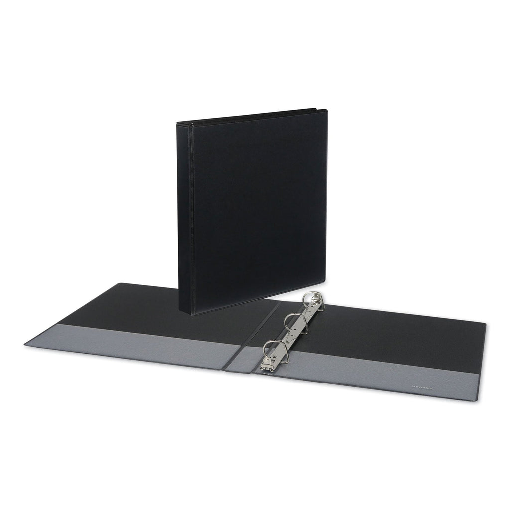 Universal Slant D-Ring View Binder, 3 Rings, 1" Capacity, 11 x 8.5, Black