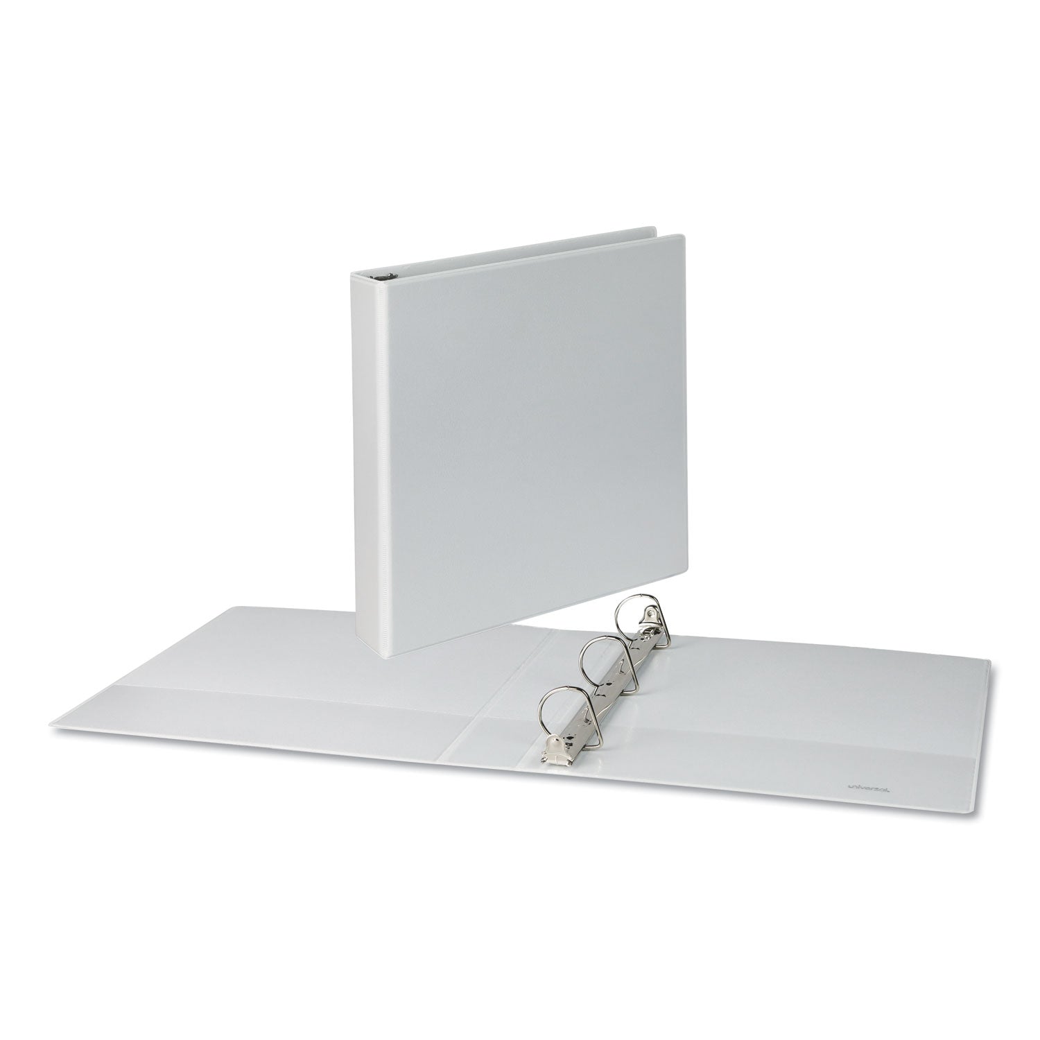 Universal Slant D-Ring View Binder, 3 Rings, 1.5" Capacity, 11 x 8.5, White, 4/Pack