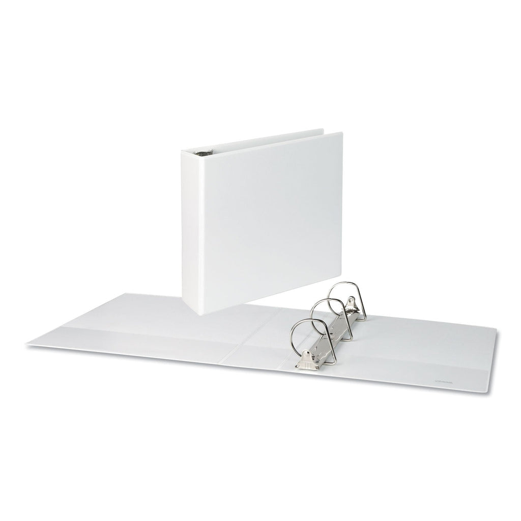 Universal Slant D-Ring View Binder, 3 Rings, 3" Capacity, 11 x 8.5, White