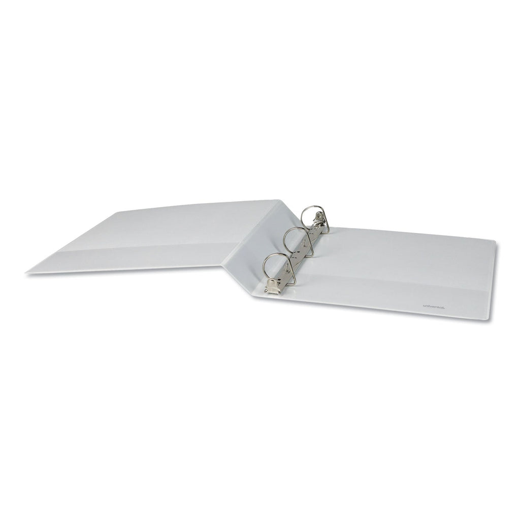 Universal Slant D-Ring View Binder, 3 Rings, 1.5" Capacity, 11 x 8.5, White, 4/Pack