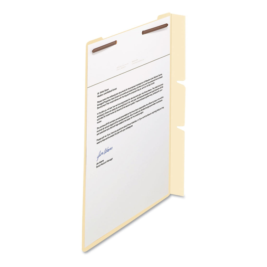 Smead Self-Adhesive Folder Dividers for Top/End Tab Folders with 2-Prong Fasteners, Letter Size, Manila, 100/Box