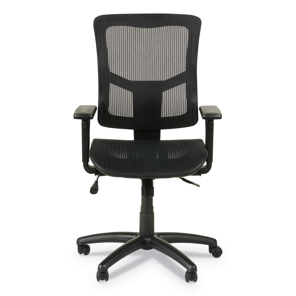 Alera Elusion II Series Suspension Mesh Mid-Back Synchro Seat Slide Chair, Supports 275 lb, 18.11" to 20.35" Seat, Black