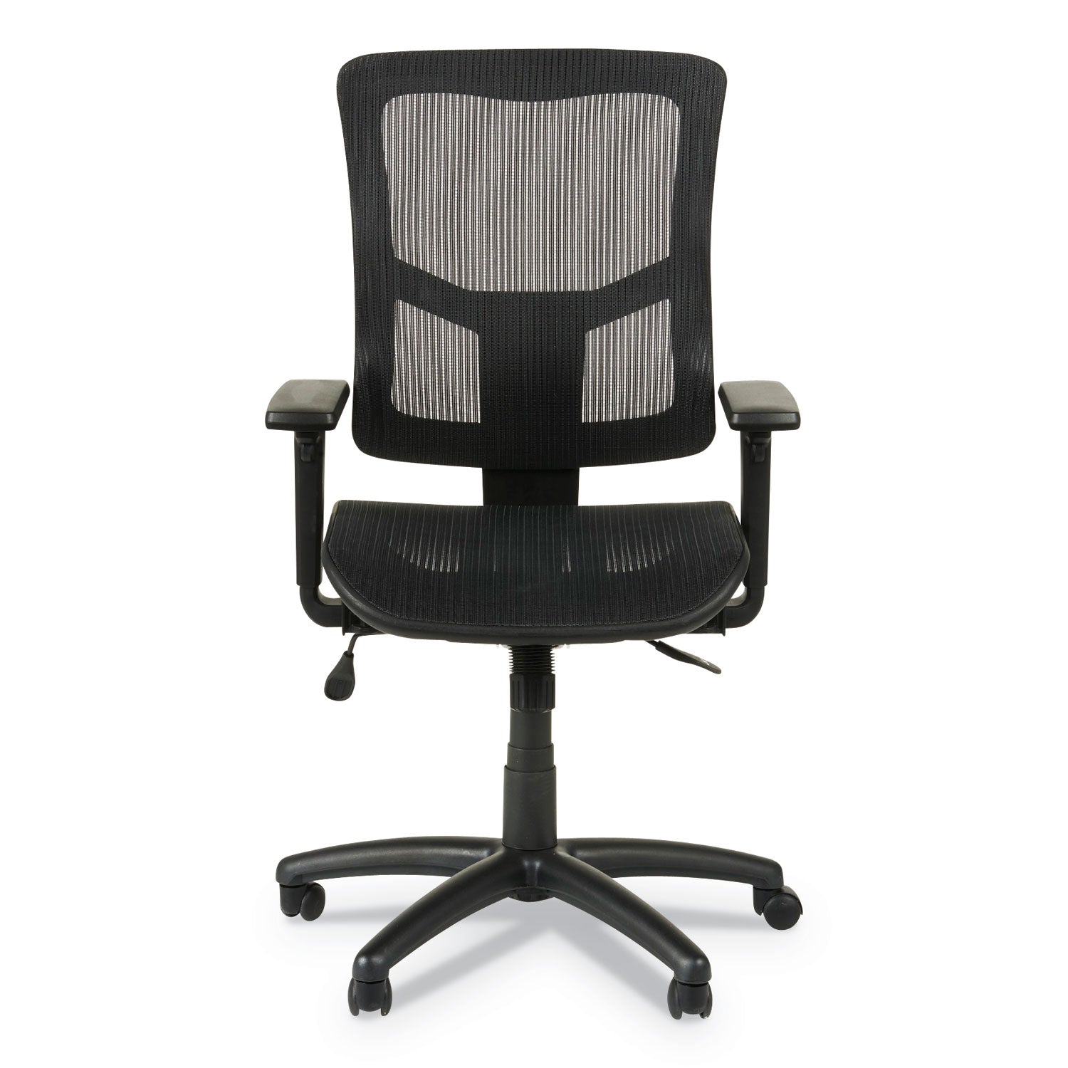 Alera Elusion II Series Suspension Mesh Mid-Back Synchro Seat Slide Chair, Supports 275 lb, 18.11" to 20.35" Seat, Black