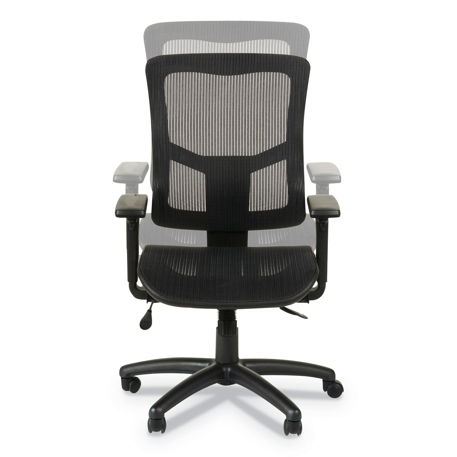 Alera Elusion II Series Suspension Mesh Mid-Back Synchro Seat Slide Chair, Supports 275 lb, 18.11" to 20.35" Seat, Black