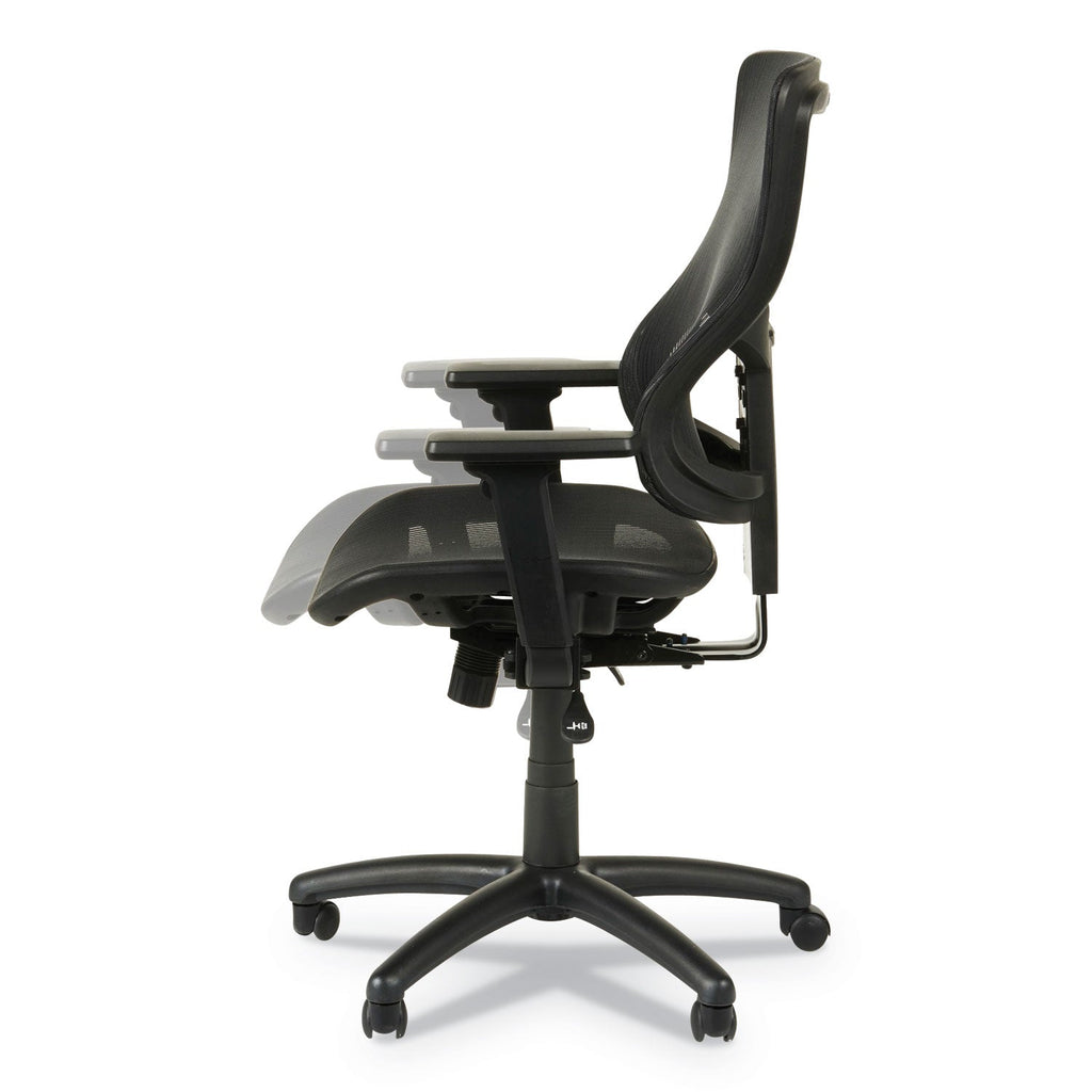 Alera Elusion II Series Suspension Mesh Mid-Back Synchro Seat Slide Chair, Supports 275 lb, 18.11" to 20.35" Seat, Black