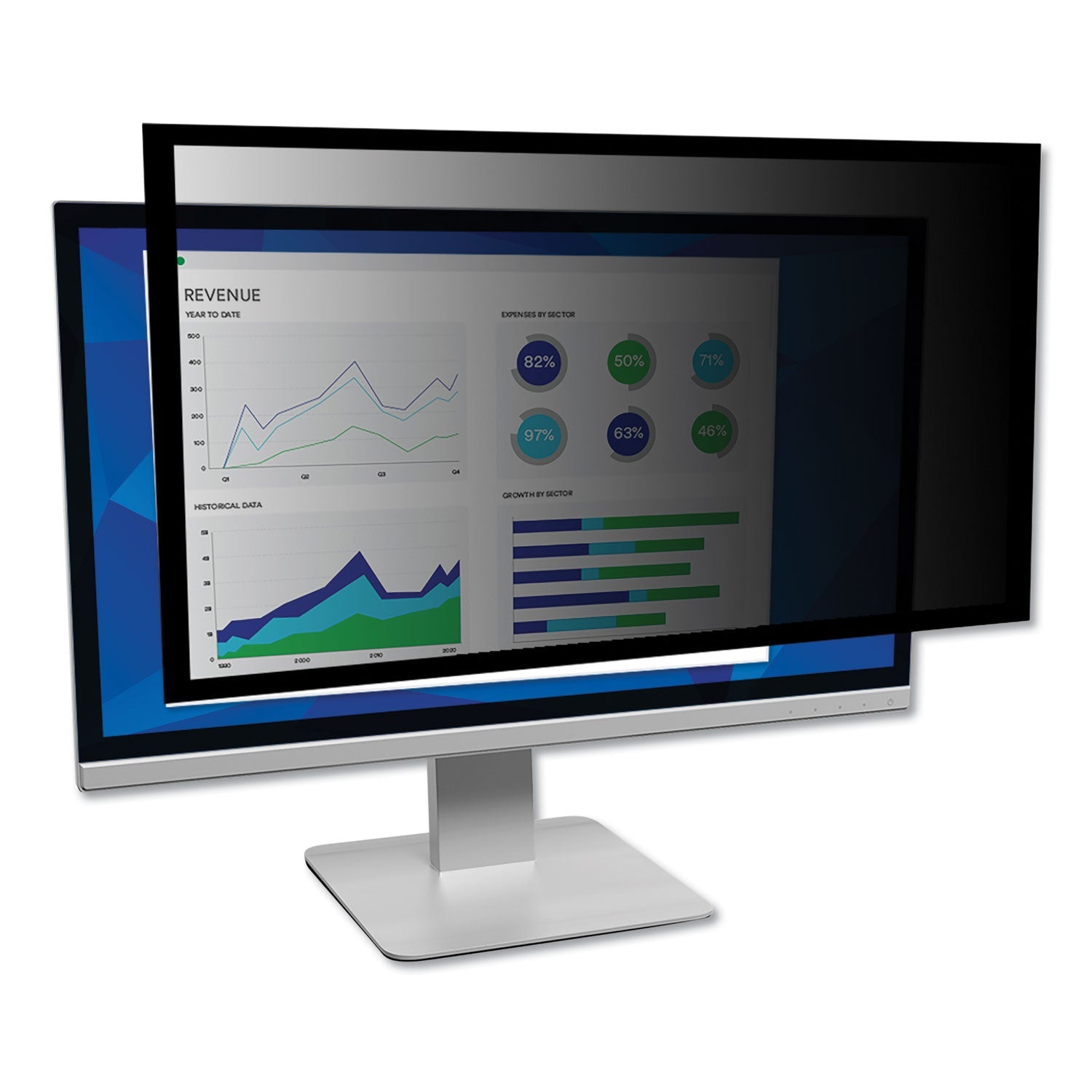 3M Framed Desktop Monitor Privacy Filter for 27" Widescreen LCD, 16:9 Aspect Ratio