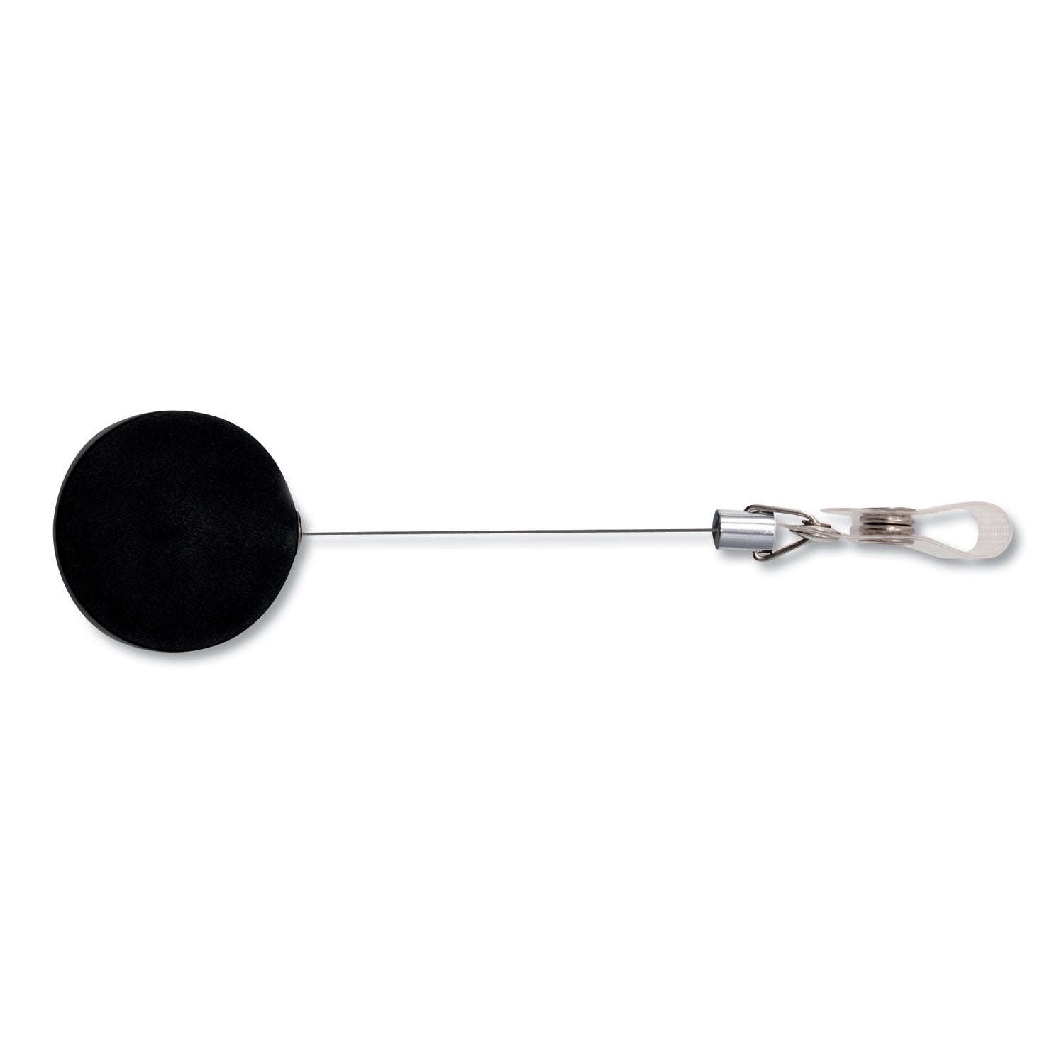 Advantus Premier Heavy-Duty Retractable ID Card Reel, 24" Extension, Black/Silver, 12/Box