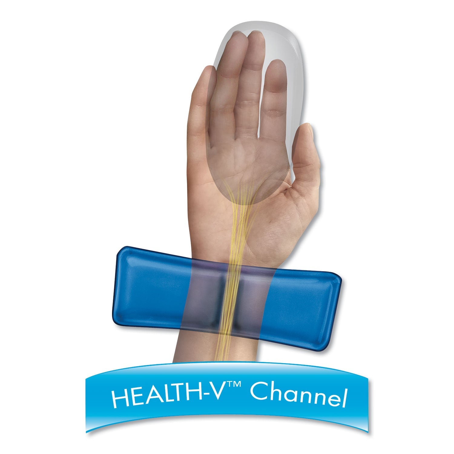 Fellowes Gel Wrist Support with Attached Mouse Pad, 8.25 x 9.87, Blue