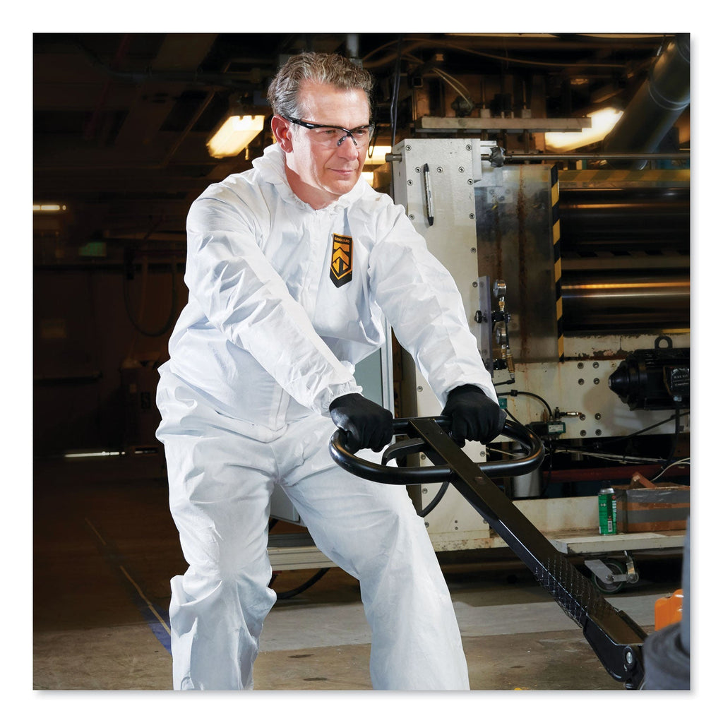 KleenGuard A40 Elastic-Cuff, Ankle, Hood and Boot Coveralls, X-Large, White, 25/Carton