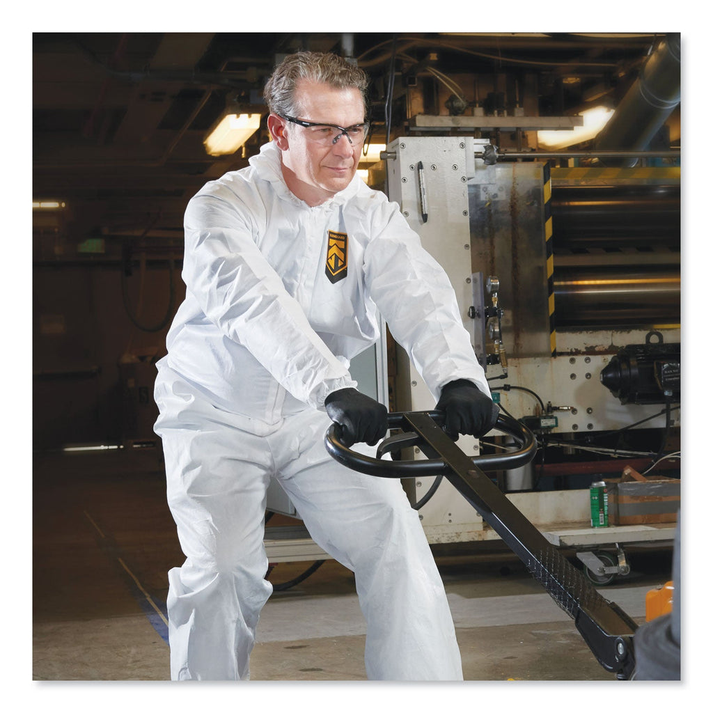 KleenGuard A20 Elastic Back, Cuff and Ankle Hooded Coveralls, Zip, X-Large, White, 24/Carton