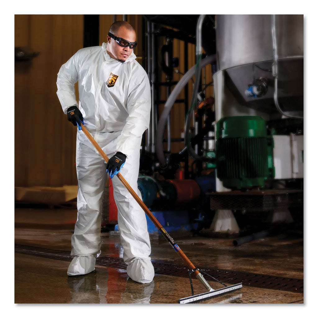 KleenGuard A40 Elastic-Cuff, Ankle, Hood and Boot Coveralls, X-Large, White, 25/Carton