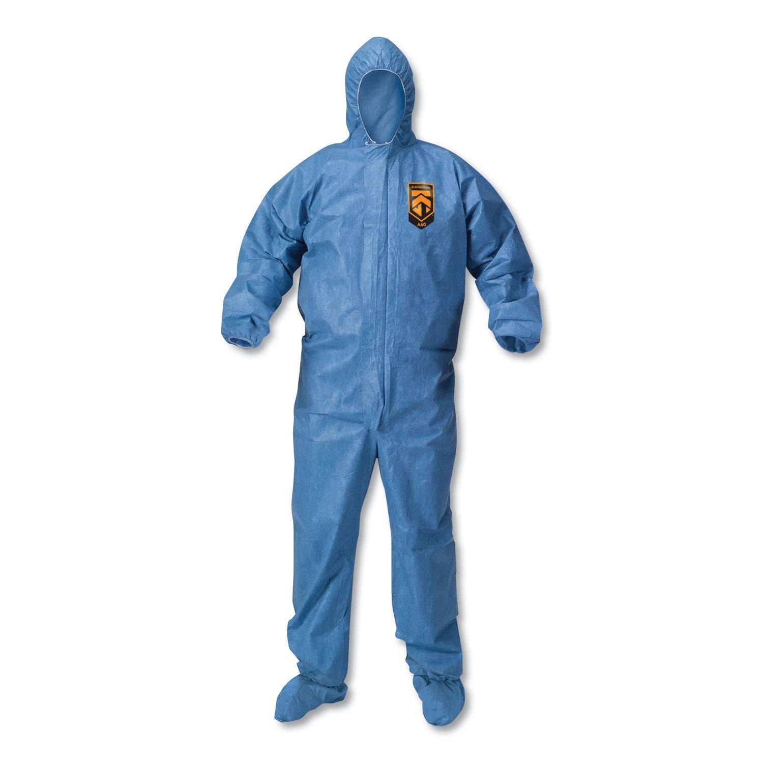 KleenGuard A60 Blood and Chemical Splash Protection Coveralls, X-Large, Blue, 24/Carton