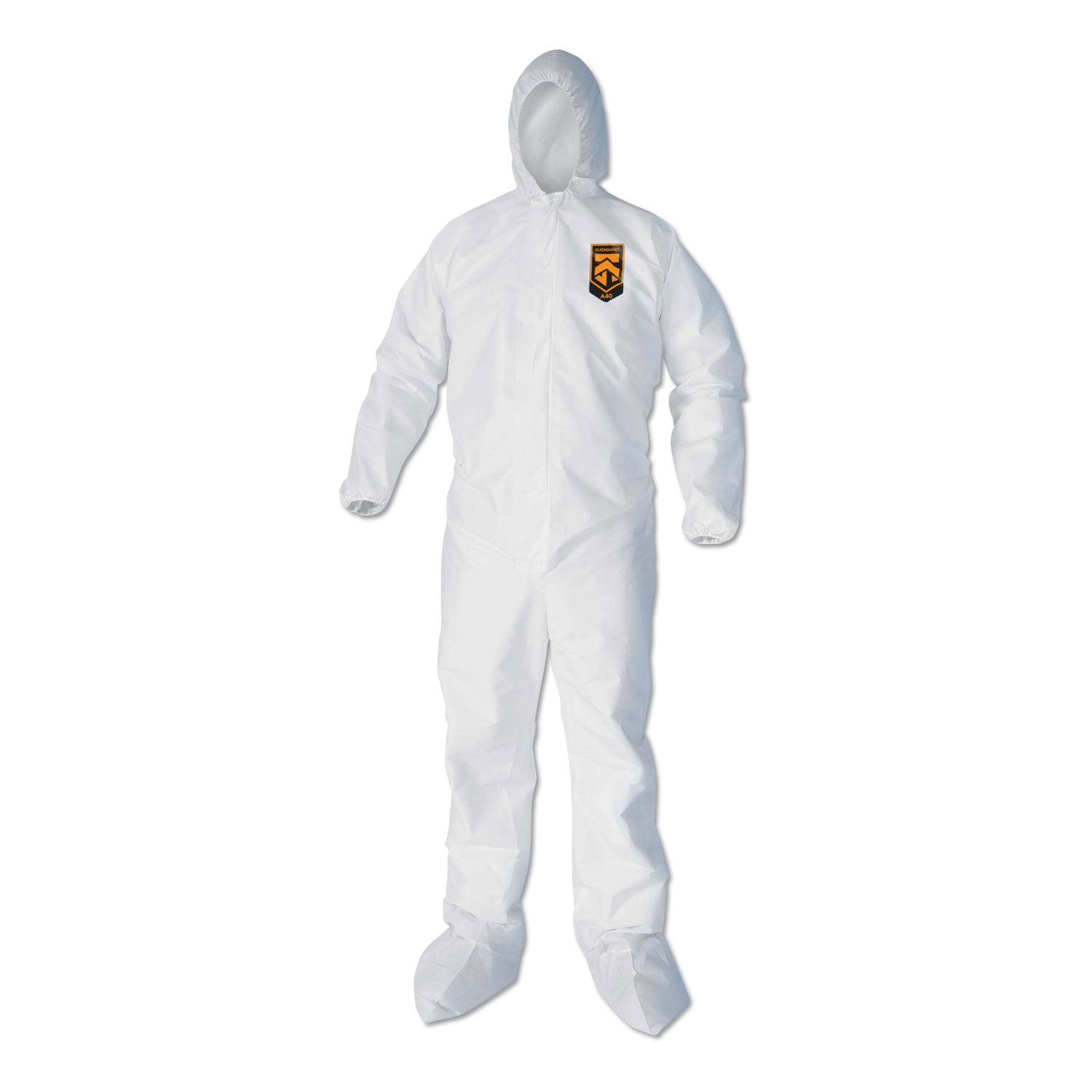 KleenGuard A40 Elastic-Cuff, Ankle, Hood and Boot Coveralls, X-Large, White, 25/Carton
