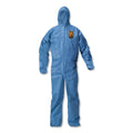 KleenGuard A20 Elastic Back Wrist/Ankle Hooded Coveralls, Large, Blue, 24/Carton