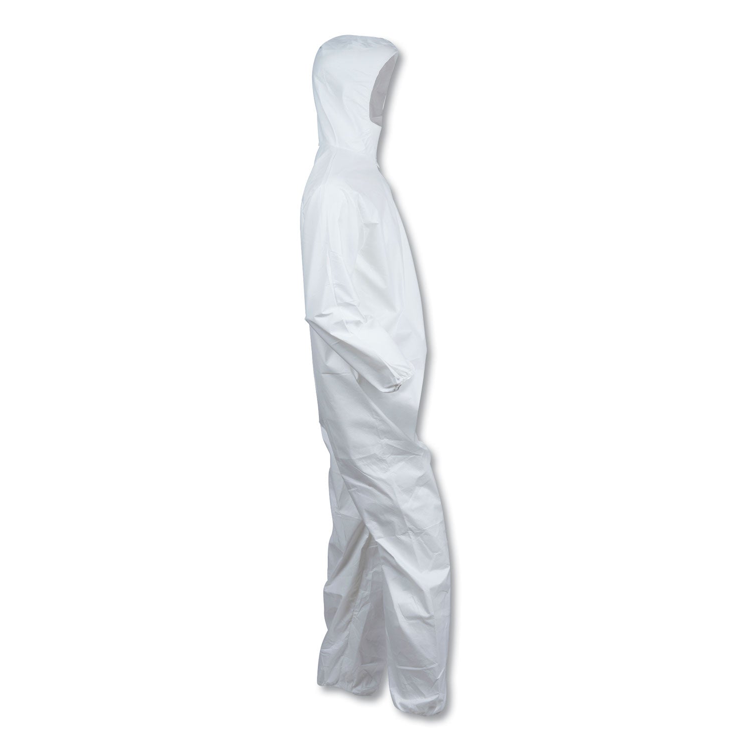 KleenGuard A40 Elastic-Cuff and Ankle Hooded Coveralls, 4X-Large, White, 25/Carton