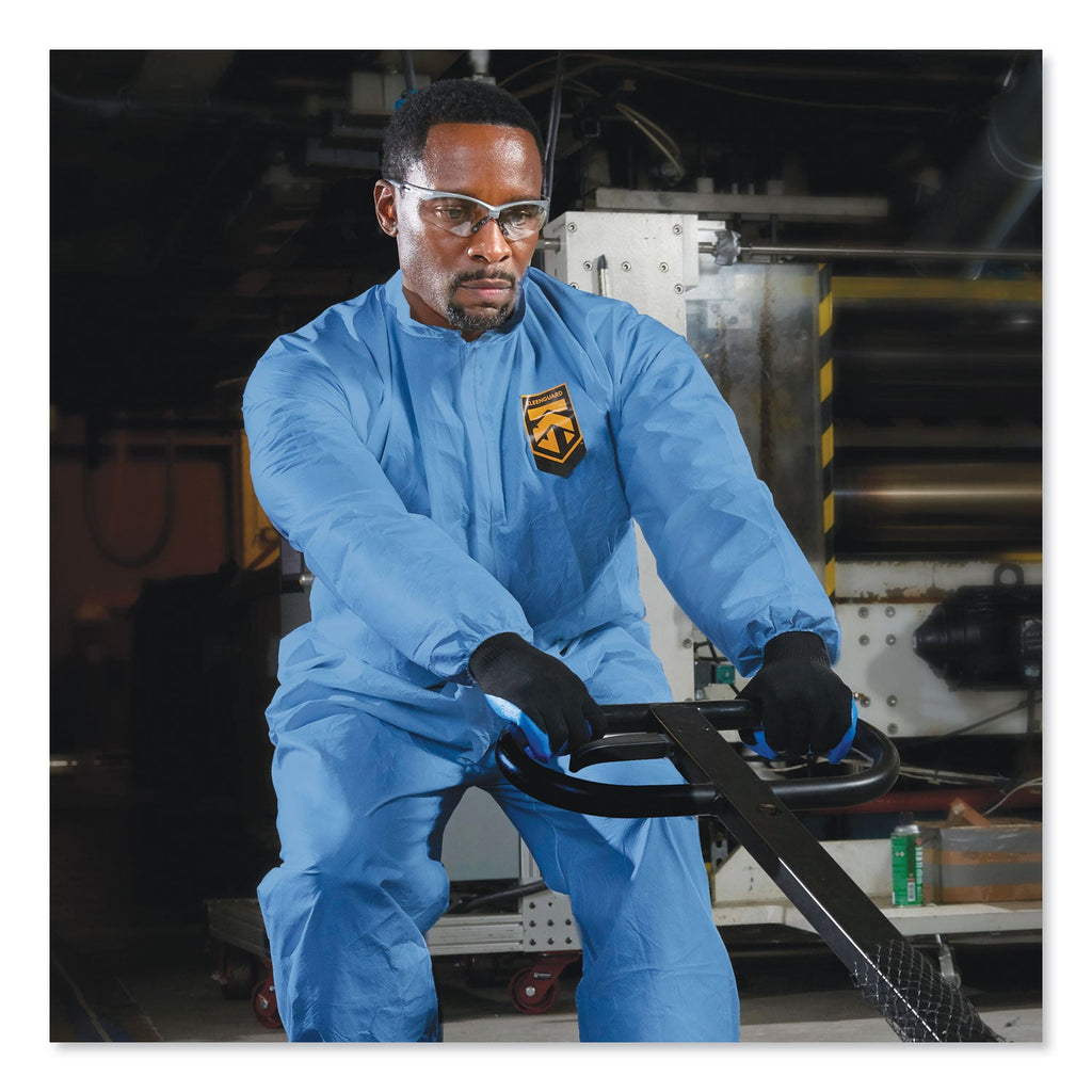 KleenGuard A20 Breathable Particle Protection Coveralls, Large, Blue, 24/Carton