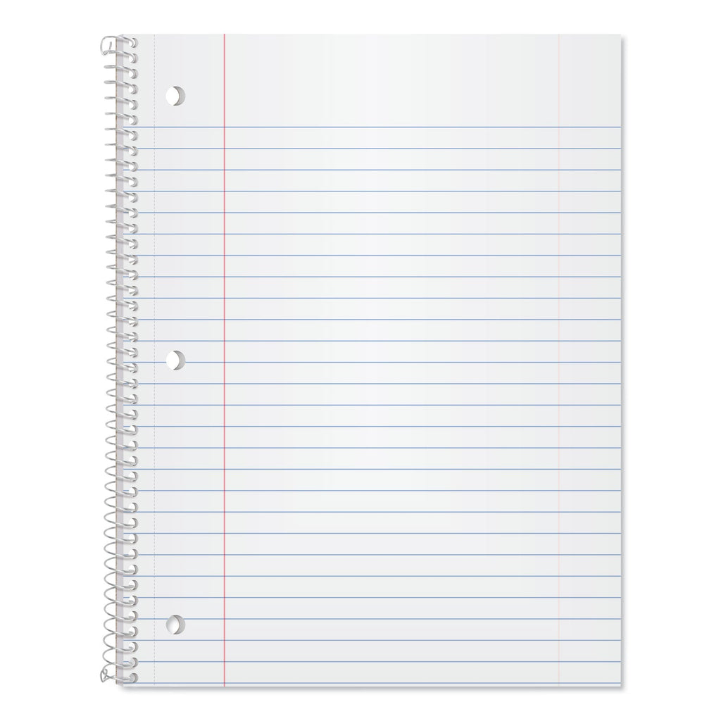 Oxford Coil-Lock Wirebound Notebooks, 3-Hole Punched, 1 Subject, Wide/Legal Rule, Randomly Assorted Covers, 10.5 x 8, 70 Sheets
