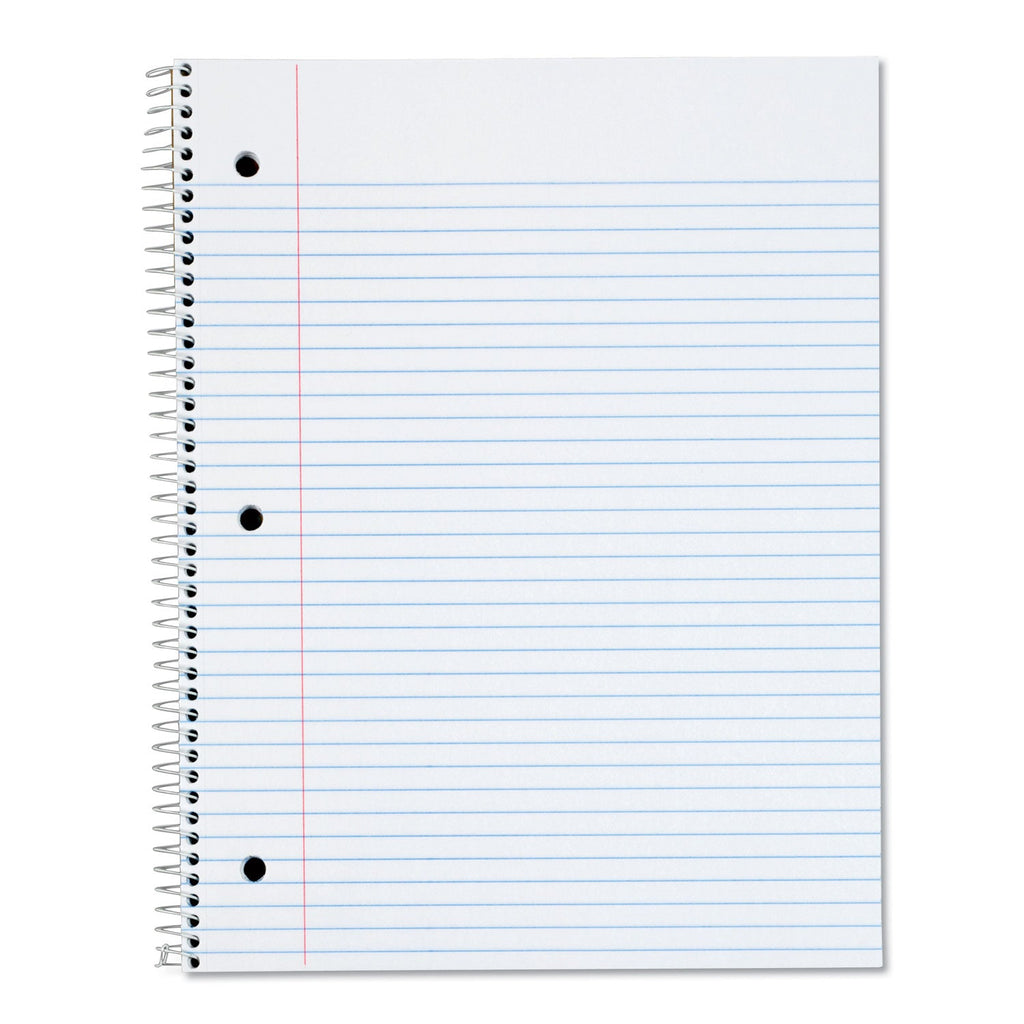 Oxford Coil-Lock Wirebound Notebooks, 3-Hole Punched, 1 Subject, Medium/College Rule, Randomly Assorted Covers, 10.5 x 8, 70 Sheets