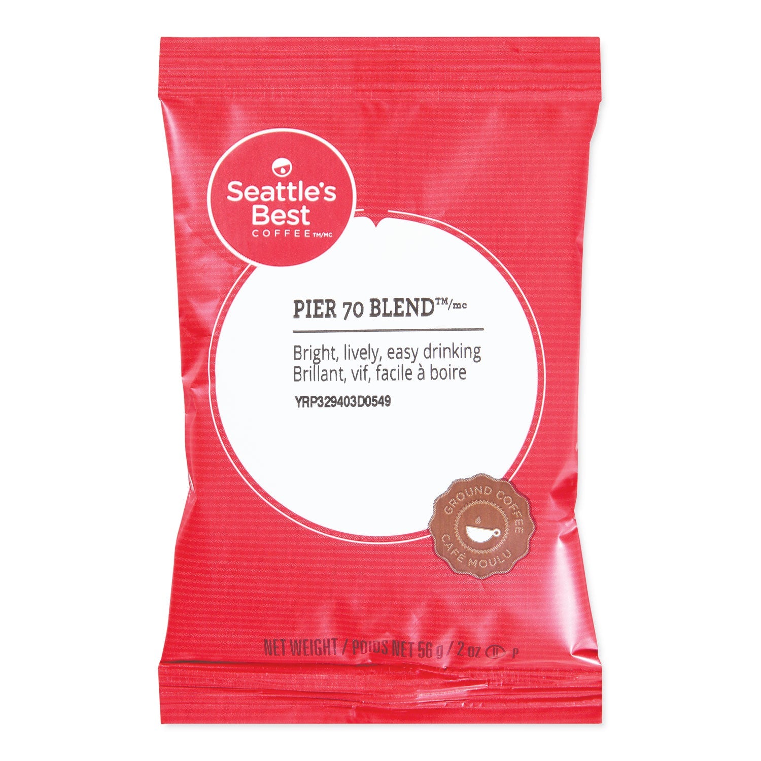 Seattle's Best Premeasured Coffee Packs, Pier 70 Blend, 2 oz Packet, 18/Box