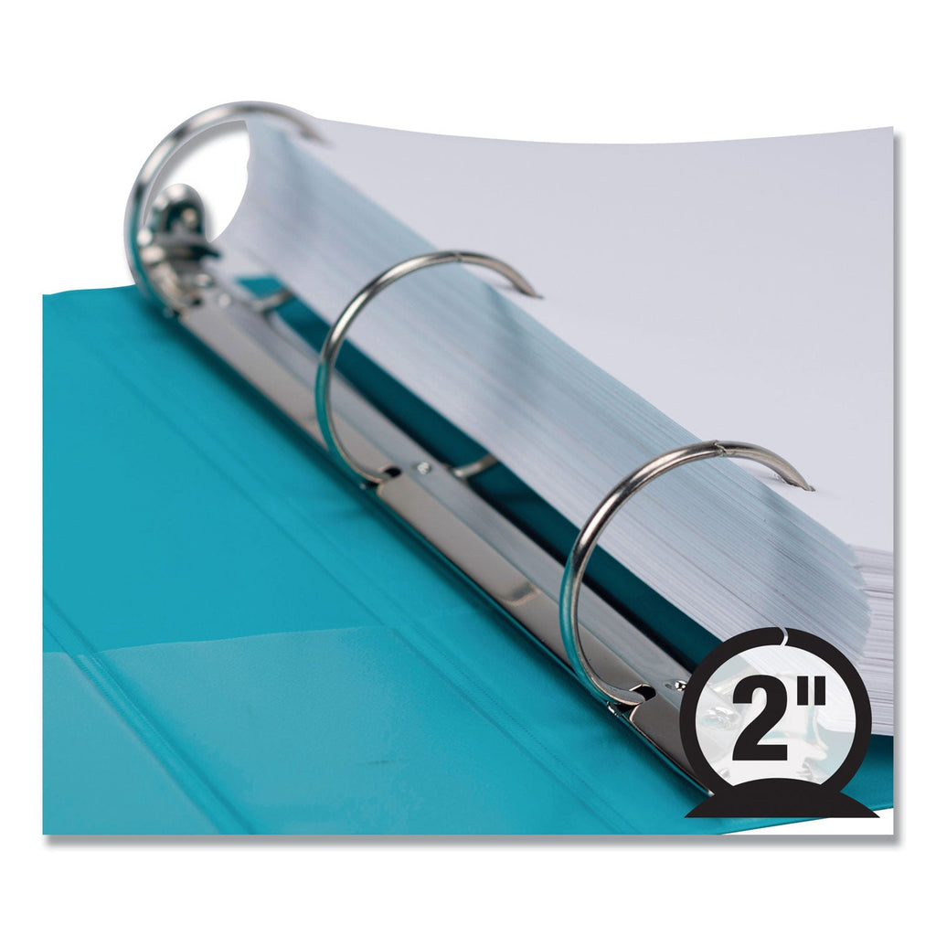 Samsill Earth’s Choice Biobased Durable Fashion View Binder, 3 Rings, 2" Capacity, 11 x 8.5, Turquoise, 2/Pack