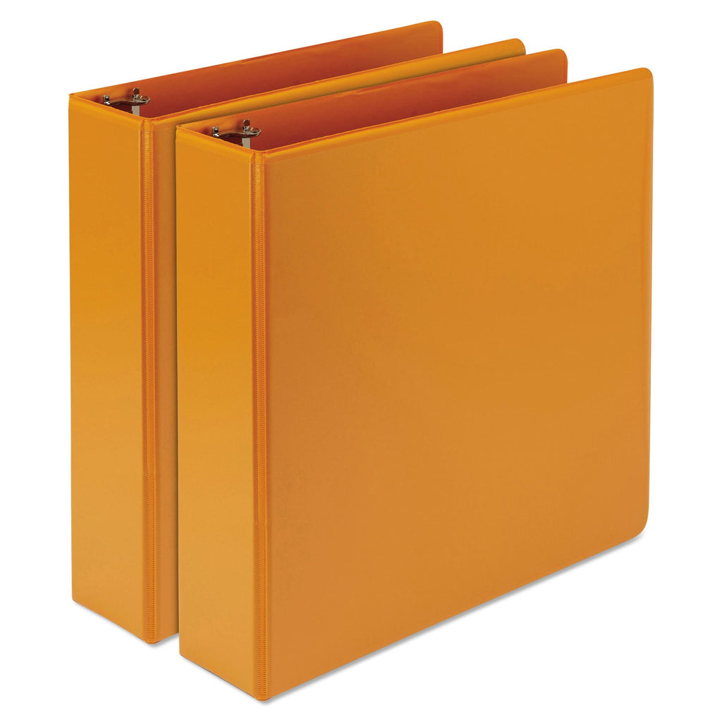 Samsill Earth’s Choice Biobased Durable Fashion View Binder, 3 Rings, 2" Capacity, 11 x 8.5, Coral, 2/Pack