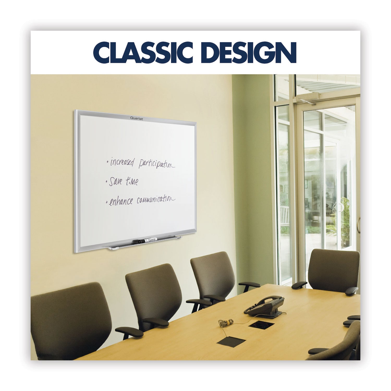 Quartet Classic Series Total Erase Dry Erase Board, 72 x 48, Silver Aluminum Frame