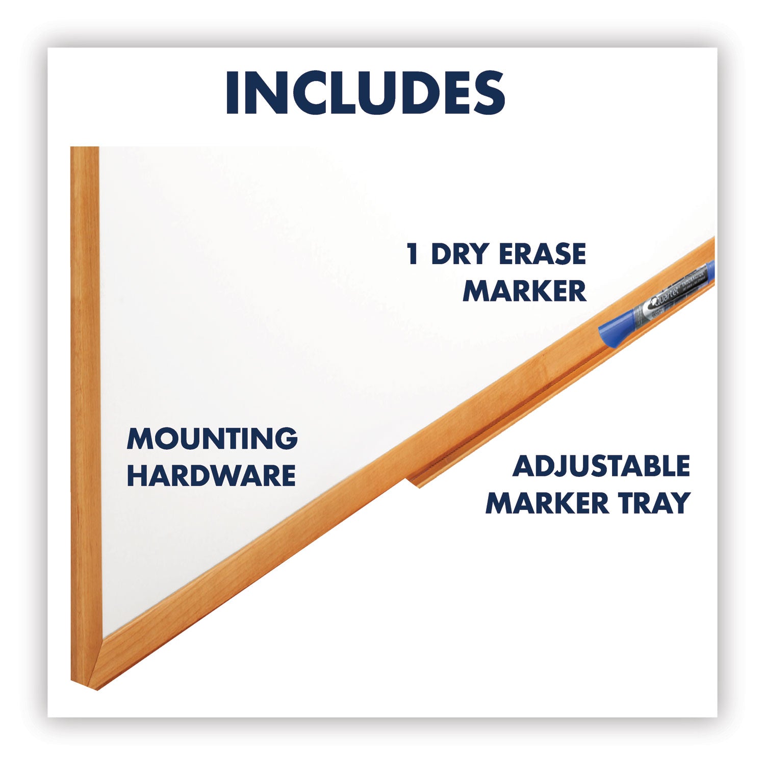 Quartet Classic Series Total Erase Dry Erase Board, 48 x 36, Oak Finish Frame