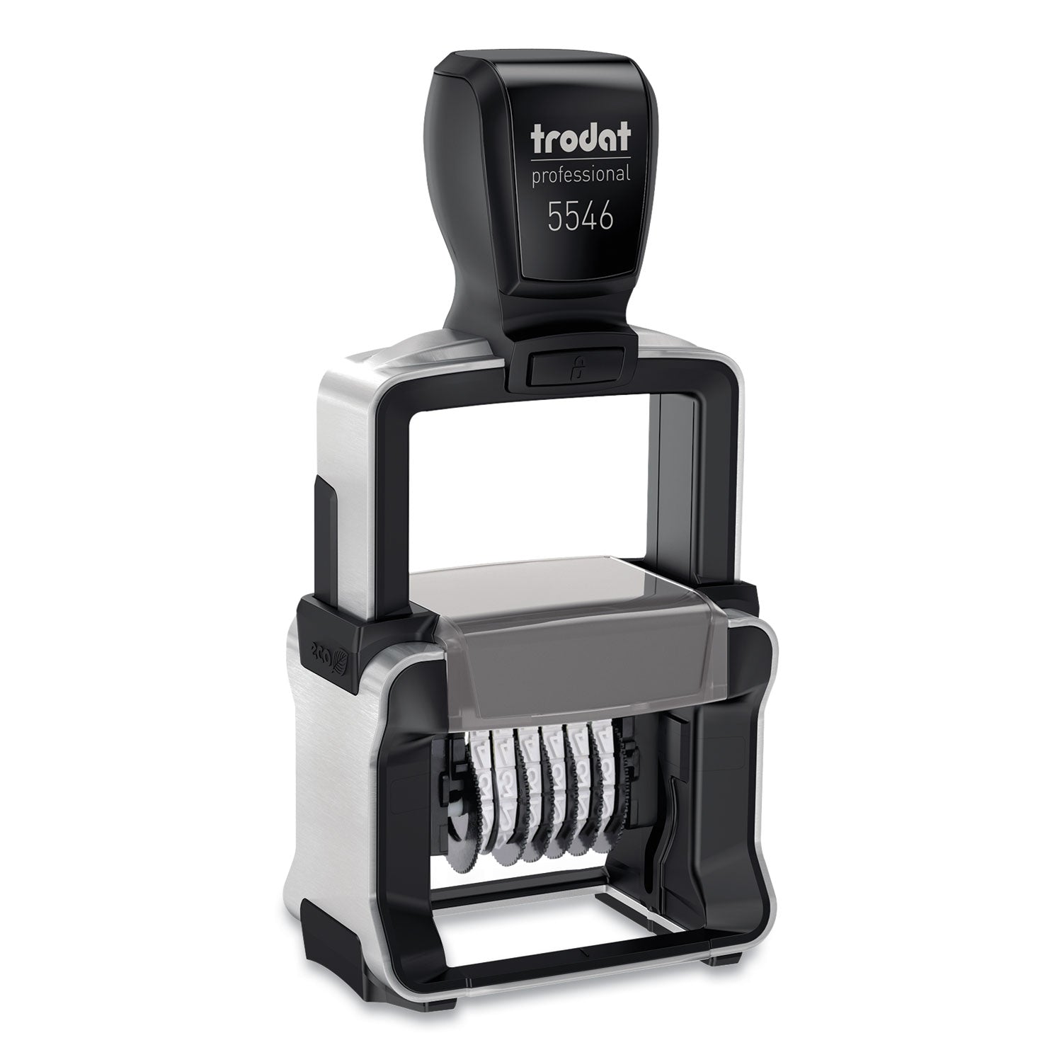 Trodat Professional Self-Inking Numberer, Six Bands/Digits, Type Size: 1 1/2, Black