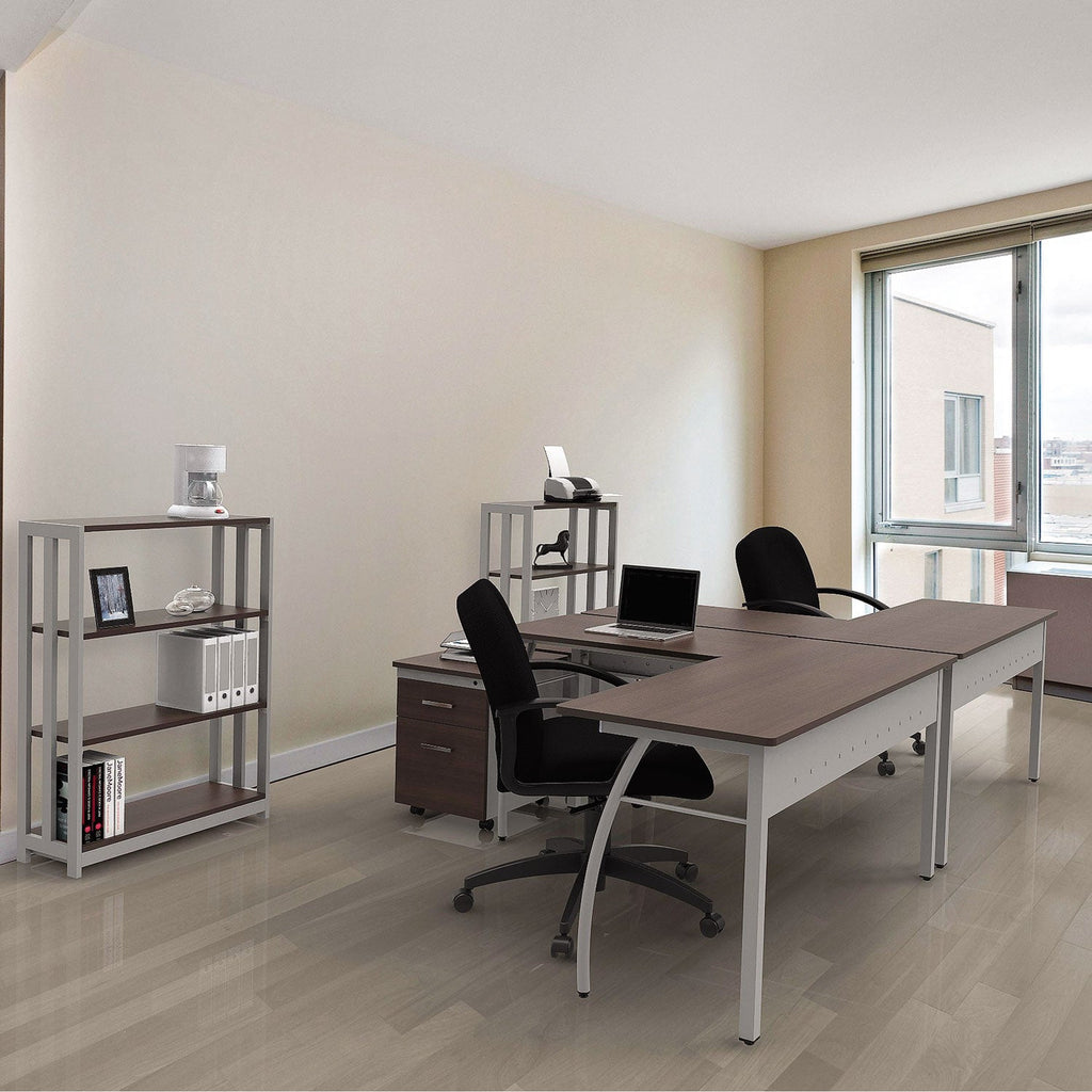 Linea Italia Trento Line L-Shaped Desk, 59.13" x 59.13" x 29.5", Cherry