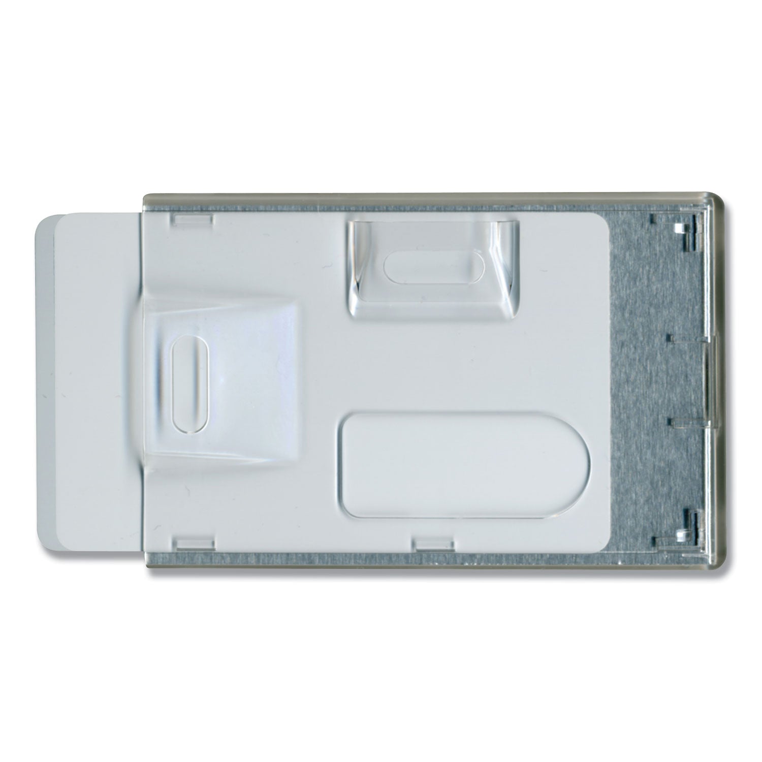 Advantus Rigid Two-Badge RFID Blocking Smart Card Holder, Horizontal/Vertical, Clear 3.68" x 2.38" Holder, 3.38" x 2.13" Insert, 20/PK