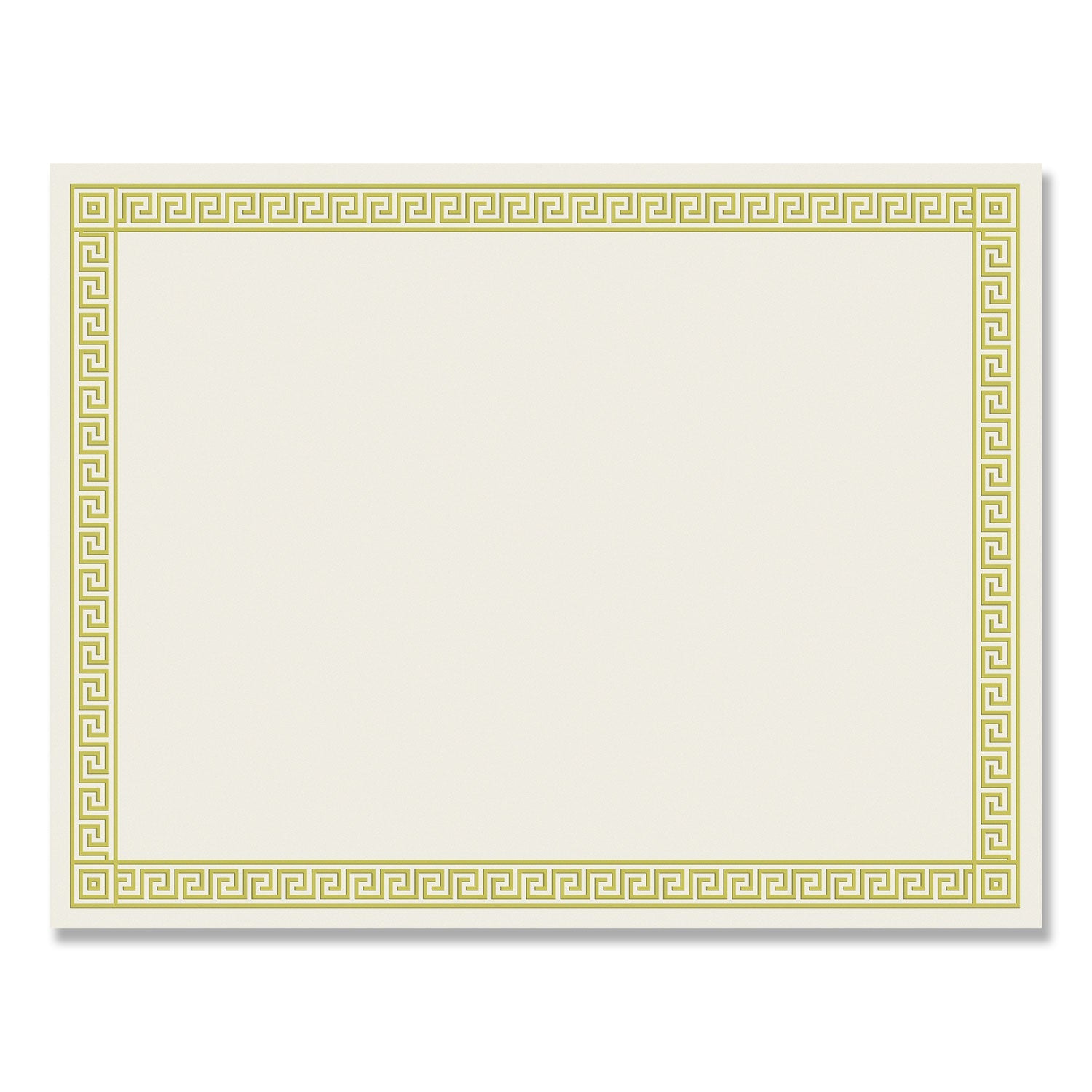 Great Papers! Foil Border Certificates, 8.5 x 11, Ivory/Gold with Channel Gold Border, 12/Pack