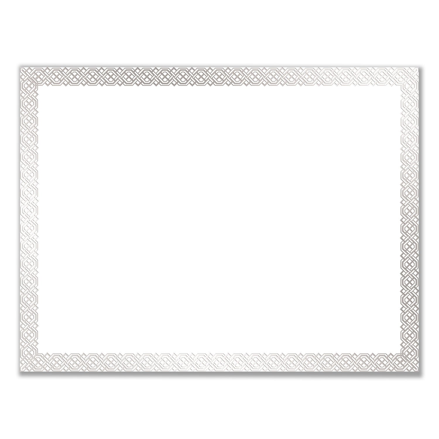 Great Papers! Foil Border Certificates, 8.5 x 11, White/Silver with Braided Silver Border,15/Pack