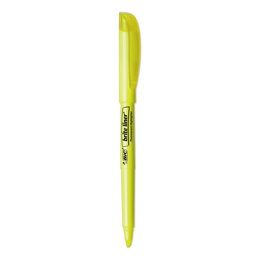 BIC Brite Liner Highlighter Xtra Value Pack, Yellow Ink, Chisel Tip, Yellow/Black Barrel, 200/Carton
