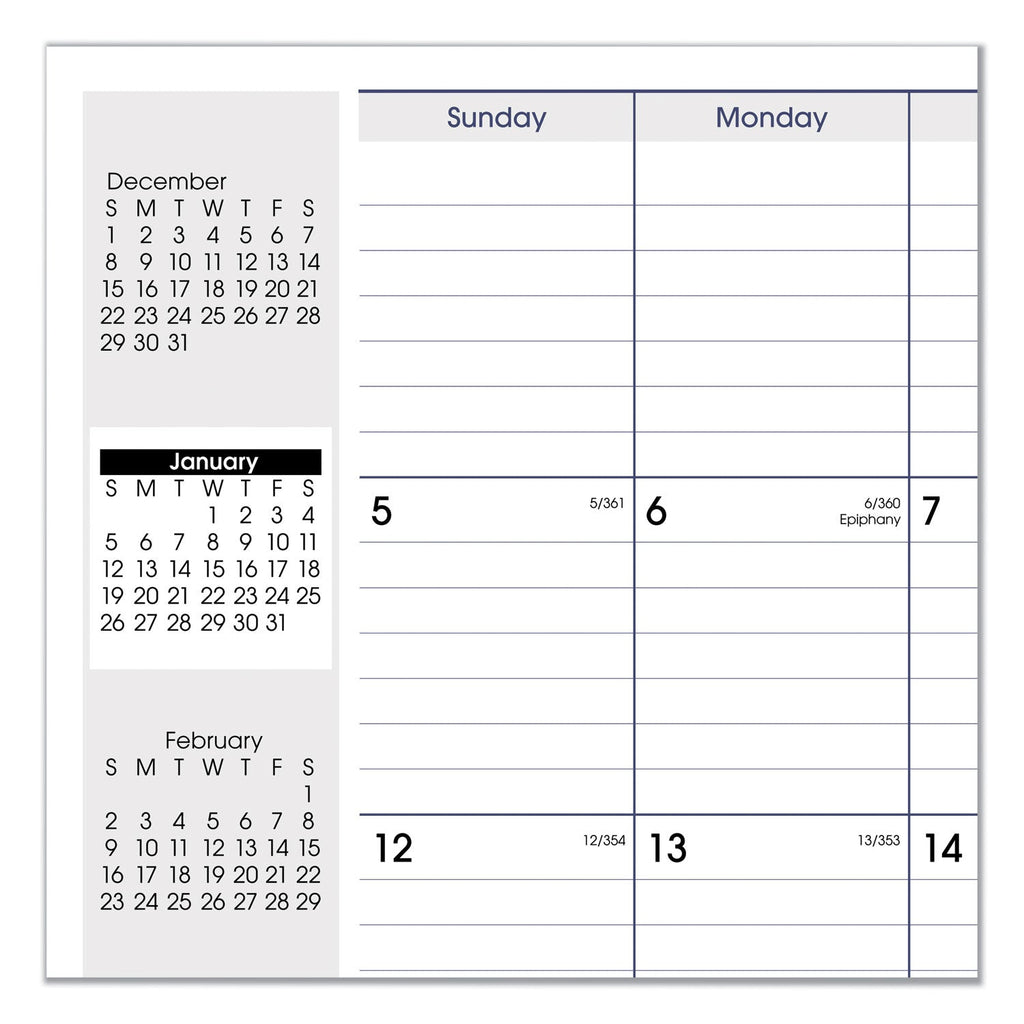 AT-A-GLANCE DayMinder Monthly Planner, Ruled Blocks, 12 x 8, Black Cover, 14-Month (Dec to Jan): 2022 to 2024