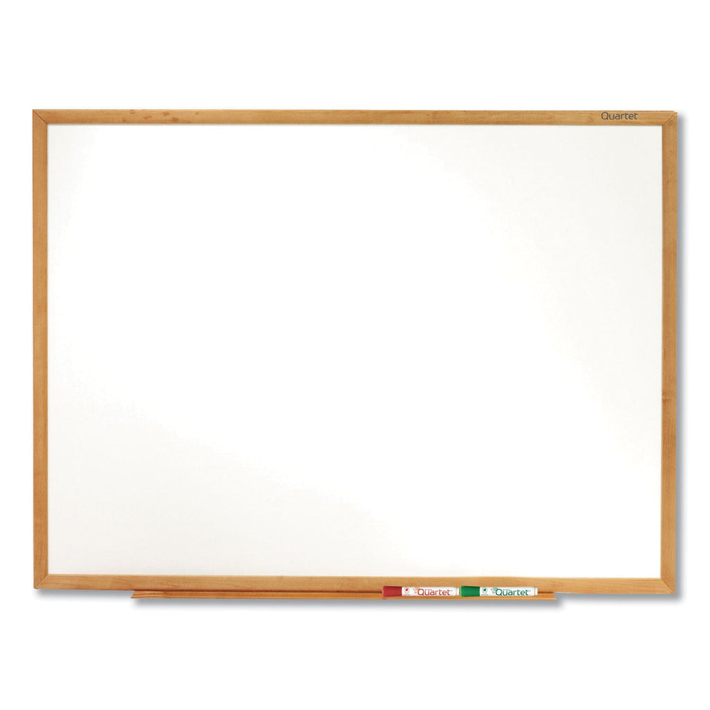 Quartet Classic Series Total Erase Dry Erase Board, 48 x 36, Oak Finish Frame