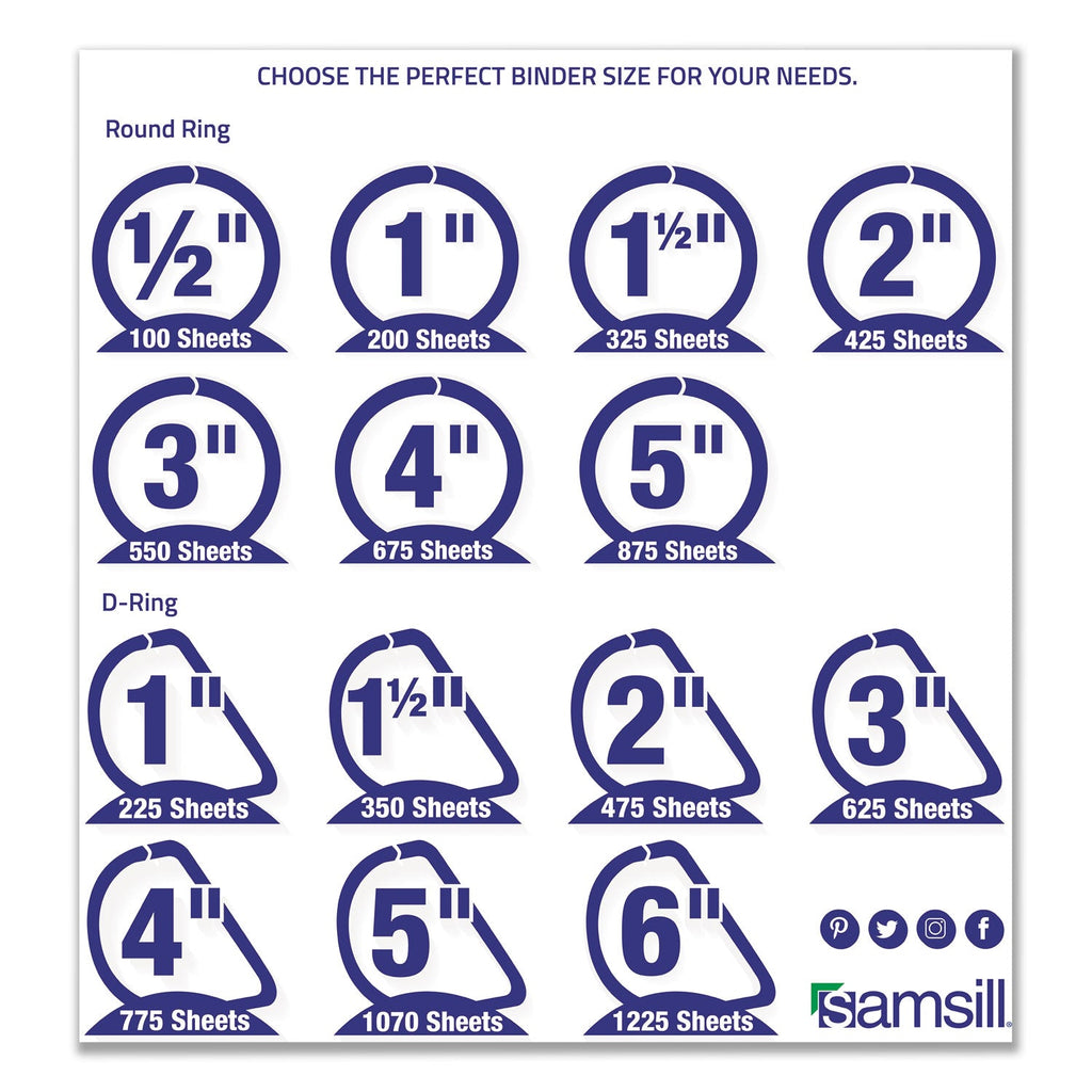 Samsill Earth's Choice Biobased D-Ring View Binder, 3 Rings, 3" Capacity, 11 x 8.5, White