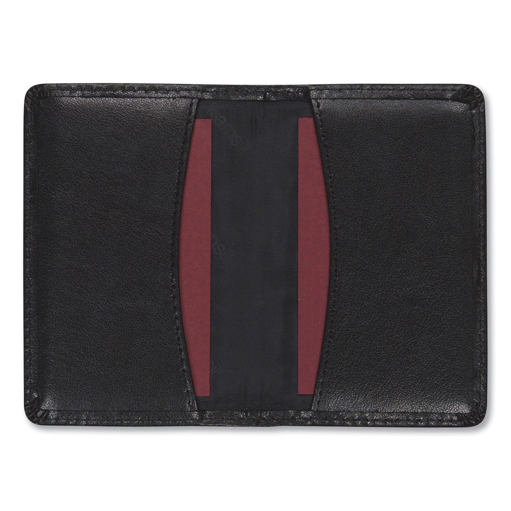 Samsill Regal Leather Business Card Wallet, Holds 25 2 x 3.5 Cards, 4.25 x 3, Black