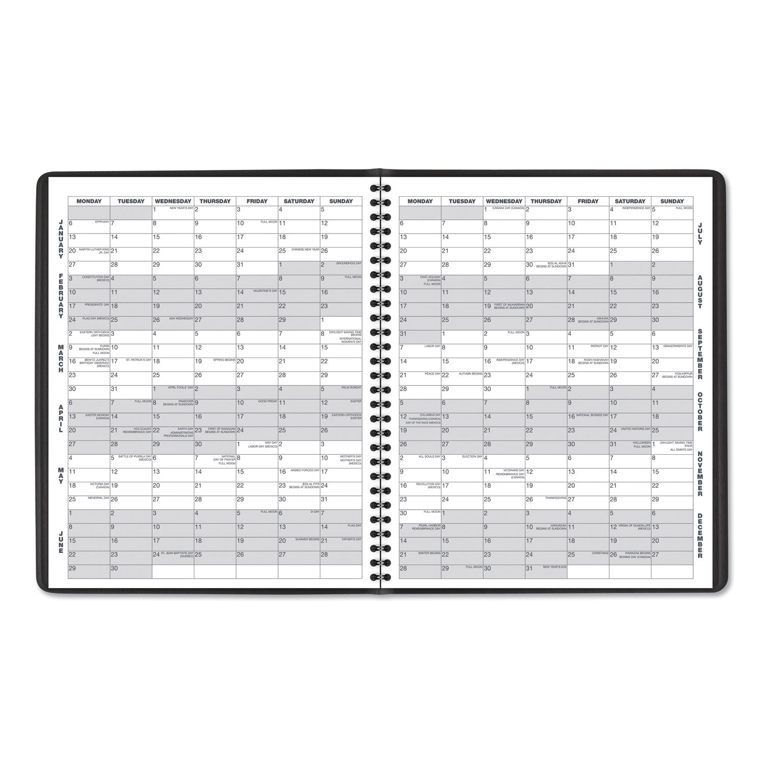 AT-A-GLANCE Monthly Planner, 11 x 9, Black Cover, 15-Month (Jan to Mar): 2023 to 2024