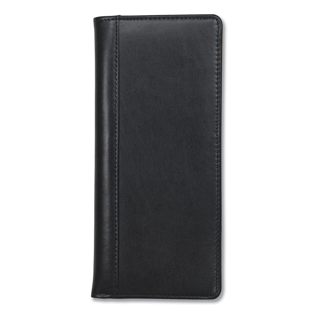 Samsill Regal Leather Business Card File, Holds 96 2 x 3.5 Cards, 4.75 x 10, Black