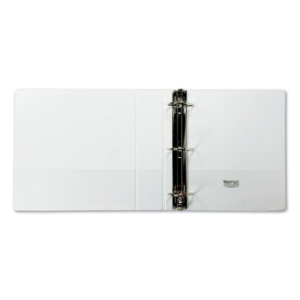 Samsill Earth's Choice Biobased D-Ring View Binder, 3 Rings, 2" Capacity, 11 x 8.5, White