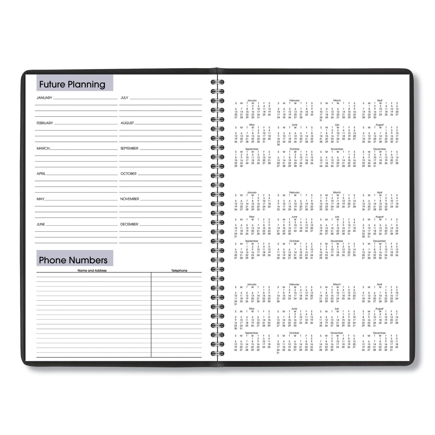 AT-A-GLANCE DayMinder Monthly Planner, Ruled Blocks, 12 x 8, Black Cover, 14-Month (Dec to Jan): 2022 to 2024