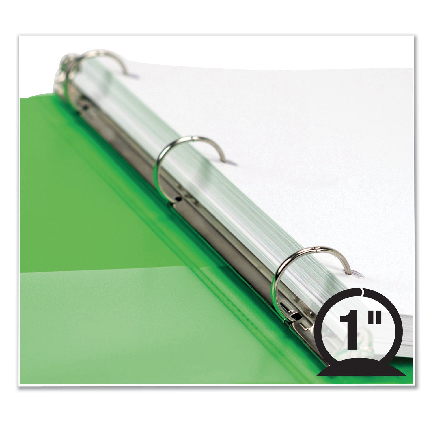 Samsill Earth's Choice Biobased Economy Round Ring View Binders, 3 Rings, 1" Capacity, 11 x 8.5, Lime