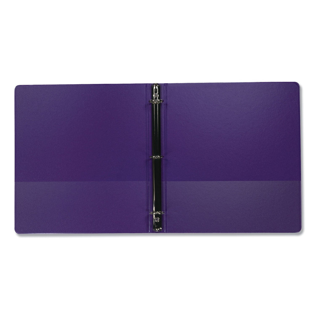 Samsill Earth's Choice Biobased Economy Round Ring View Binders, 3 Rings, 1" Capacity, 11 x 8.5, Purple