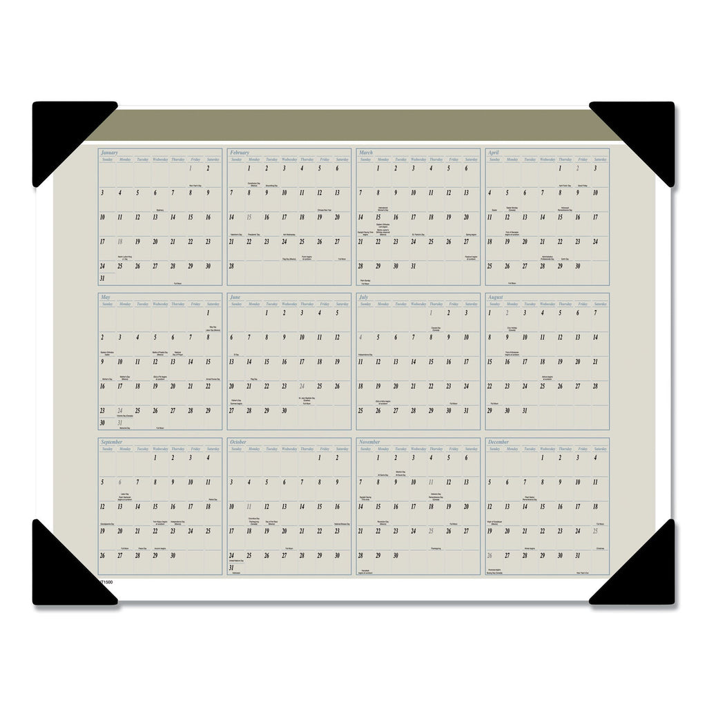 AT-A-GLANCE Executive Monthly Desk Pad Calendar, 22 x 17, White Sheets, Black Corners, 12-Month (Jan to Dec): 2023