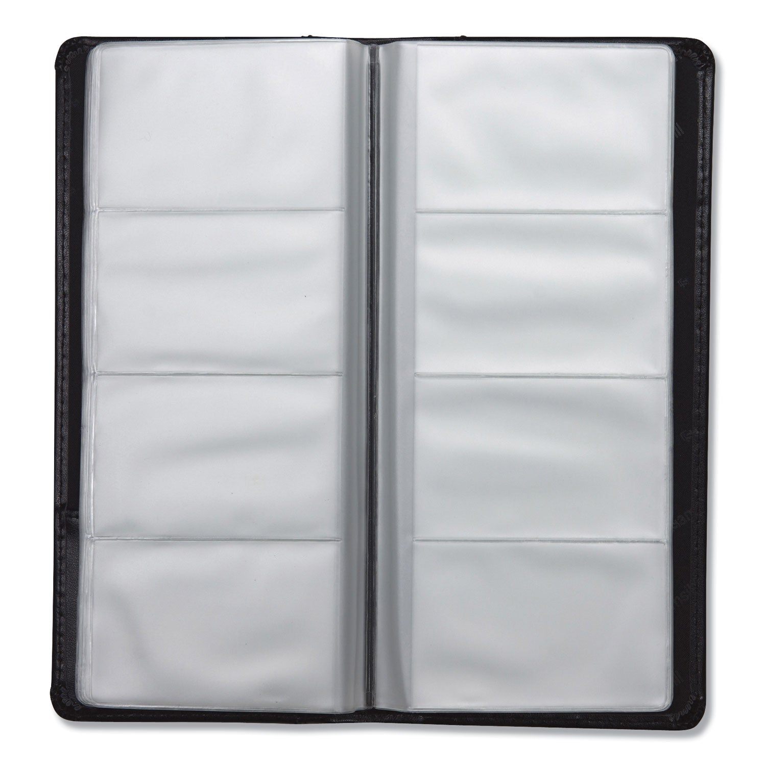 Samsill Regal Leather Business Card File, Holds 96 2 x 3.5 Cards, 4.75 x 10, Black