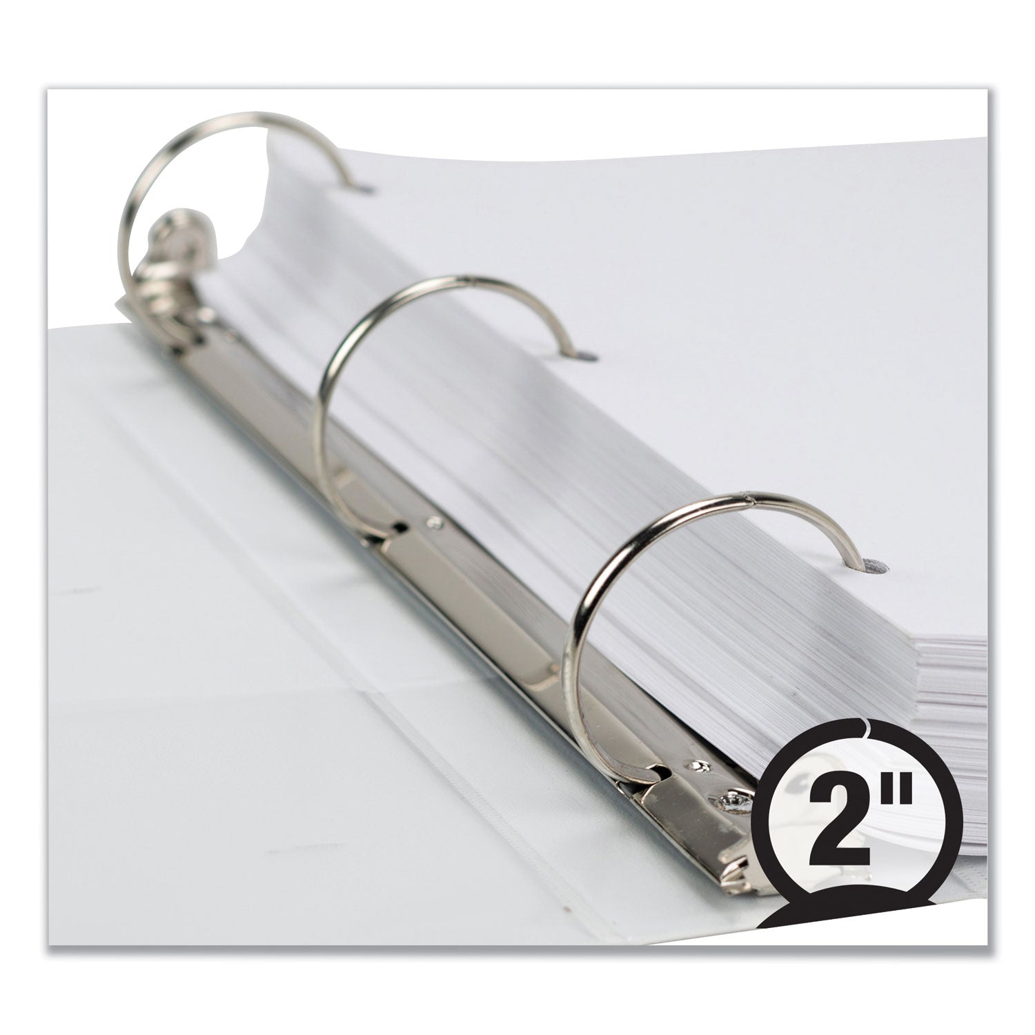 Samsill Earth's Choice Biobased Economy Round Ring View Binders, 3 Rings, 2" Capacity, 11 x 8.5, White